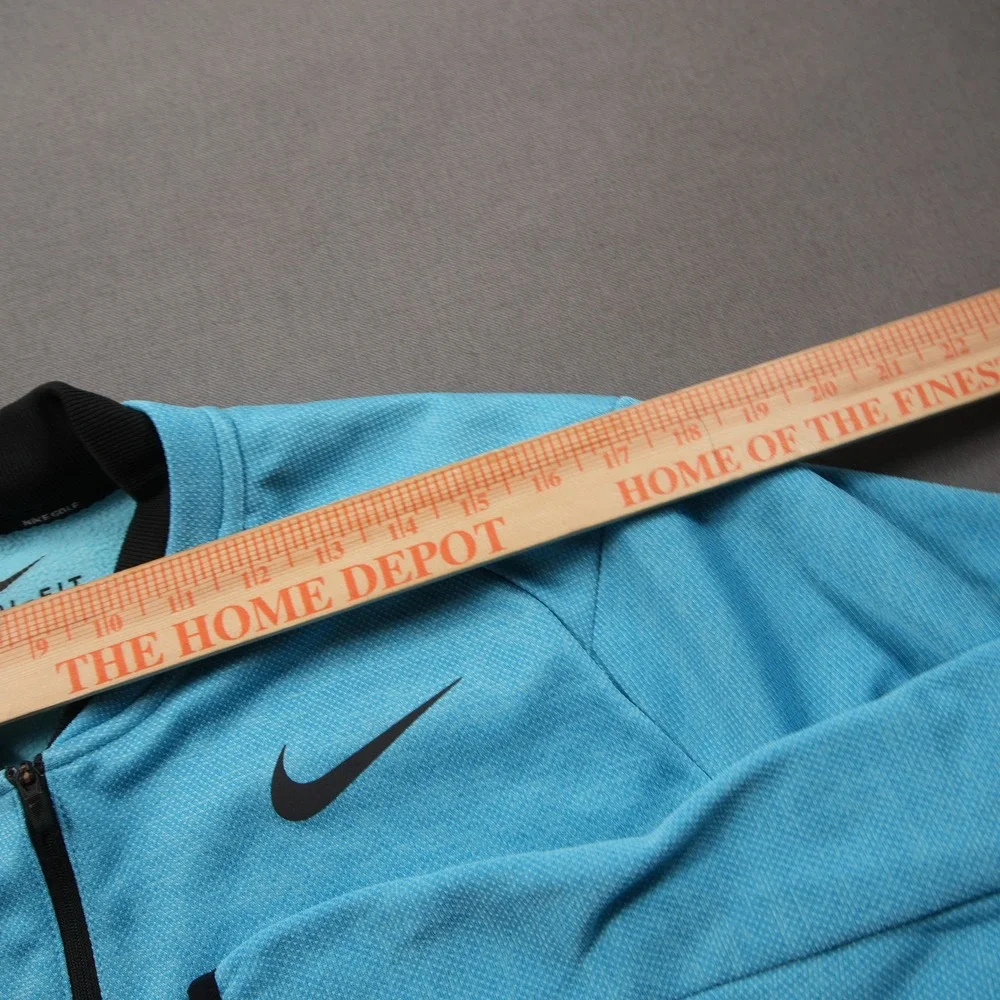 Nike Golf Dri-FIT 1/2 Zip Fleece Lined Pullover Men L 854349-466 Blue Black